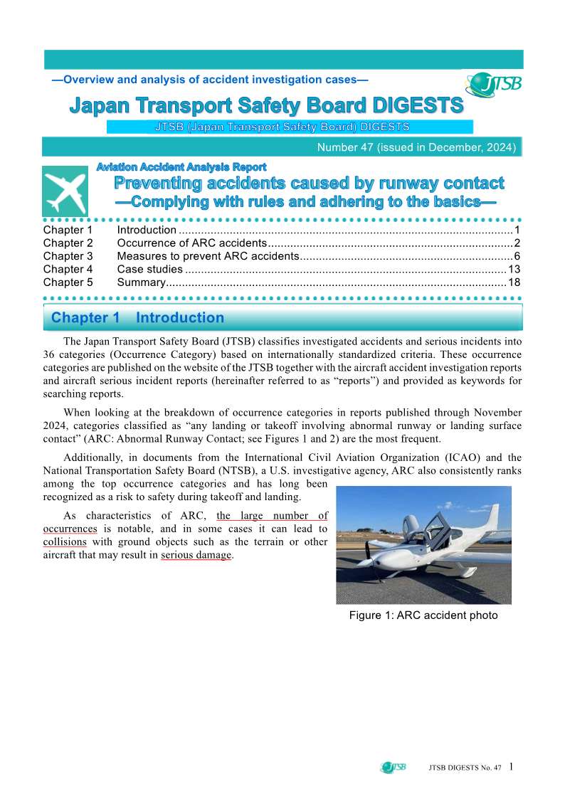 Digests of the Analyses of Aircraft Accident