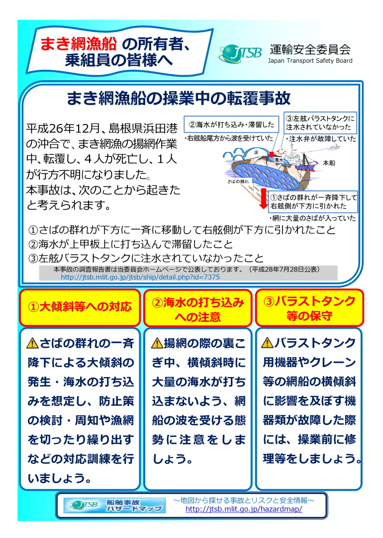 まき網漁船の所有者、乗組員の皆様へ